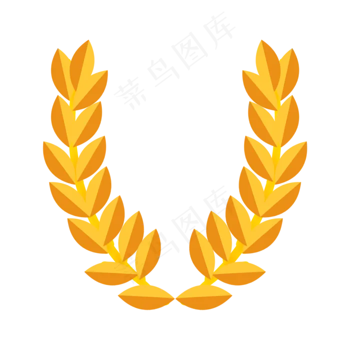 黄色麦穗桂枝装饰黄色麦穗桂枝装饰ai矢量模版下载