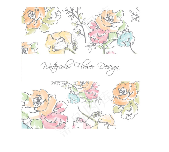 卡通手绘花背景素材