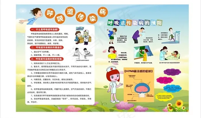 呼吸道疾病预防图片cdr矢量模版下载