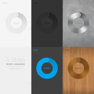 5种风格手机等待界面PSD素材