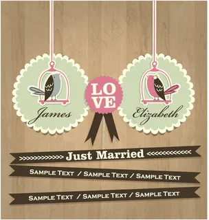 创意婚礼贺卡模板矢量素材