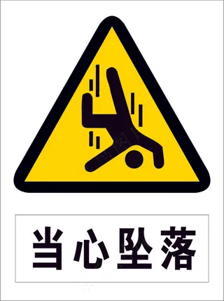 10当心坠落海报警示标志