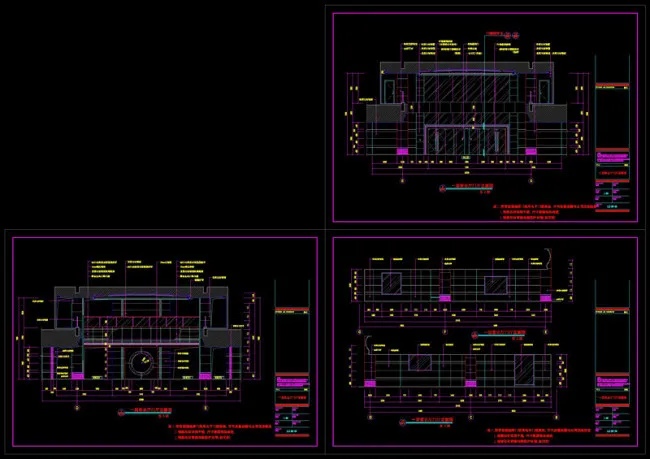 一层营业厅门厅及电梯间cad图纸