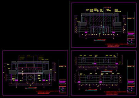 一层营业厅门厅及电梯间cad图纸