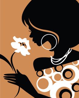 时尚女孩剪影矢量素材