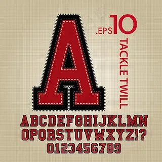 创意布贴字母设计矢量素材图片