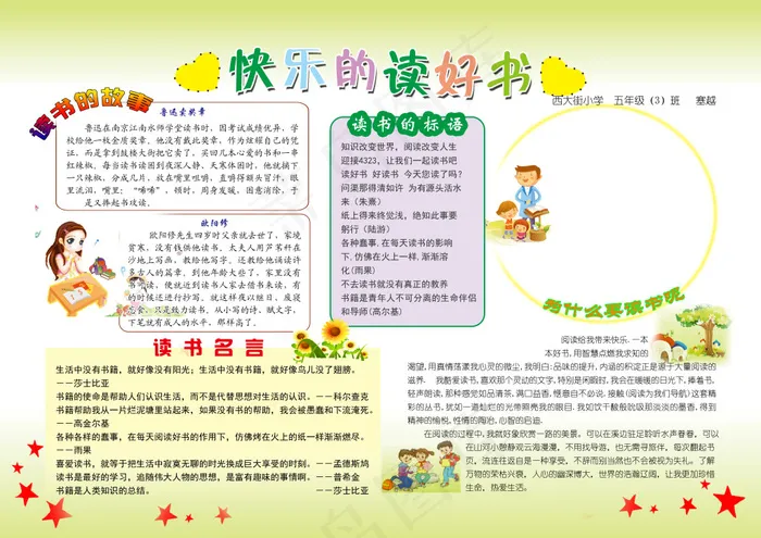 小学生手抄报版面图片  原创  平面设计  展板背景psd模版下载