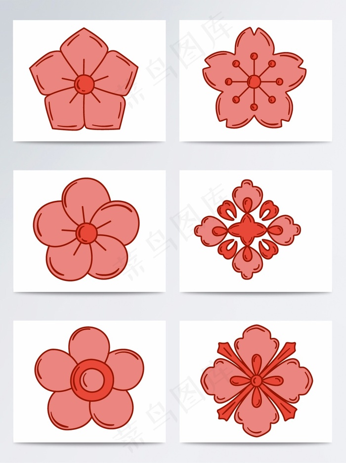 创意桃花图案AI素材eps,ai矢量模版下载