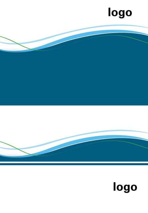 简约蓝色弧线名片psd素材