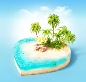 创意爱心小岛