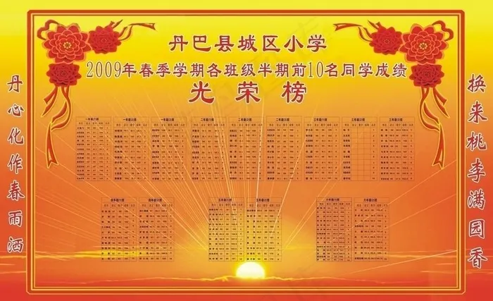 光荣榜 （底图为整张位图 ）图片cdr矢量模版下载