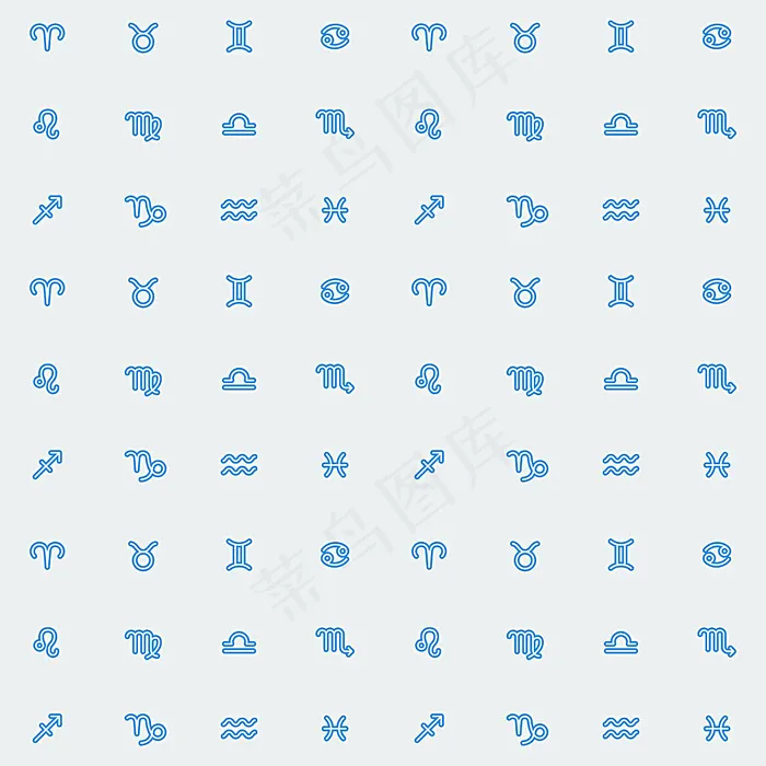 十二星座图标eps,ai矢量模版下载