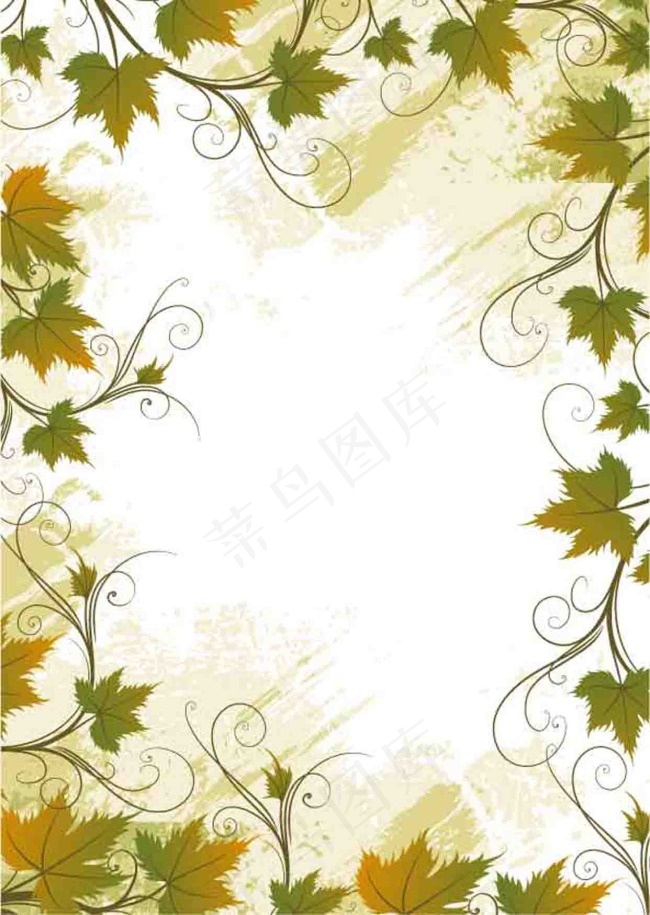 复古秋天的枫叶ai矢量模版下载