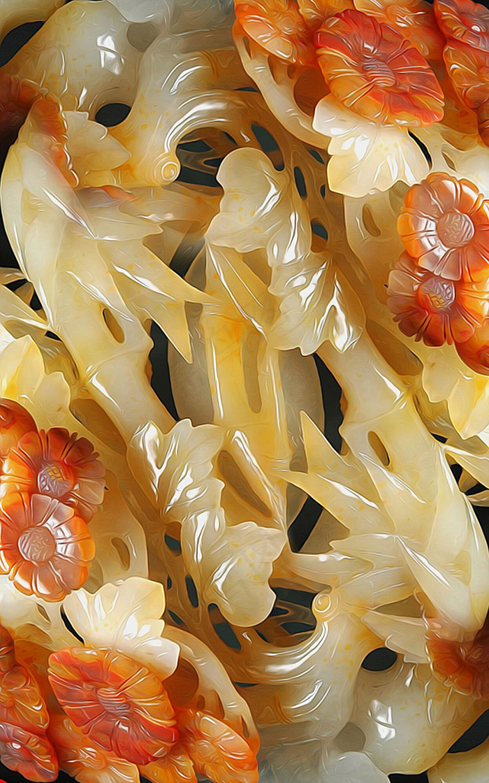 中式玉雕玄关图