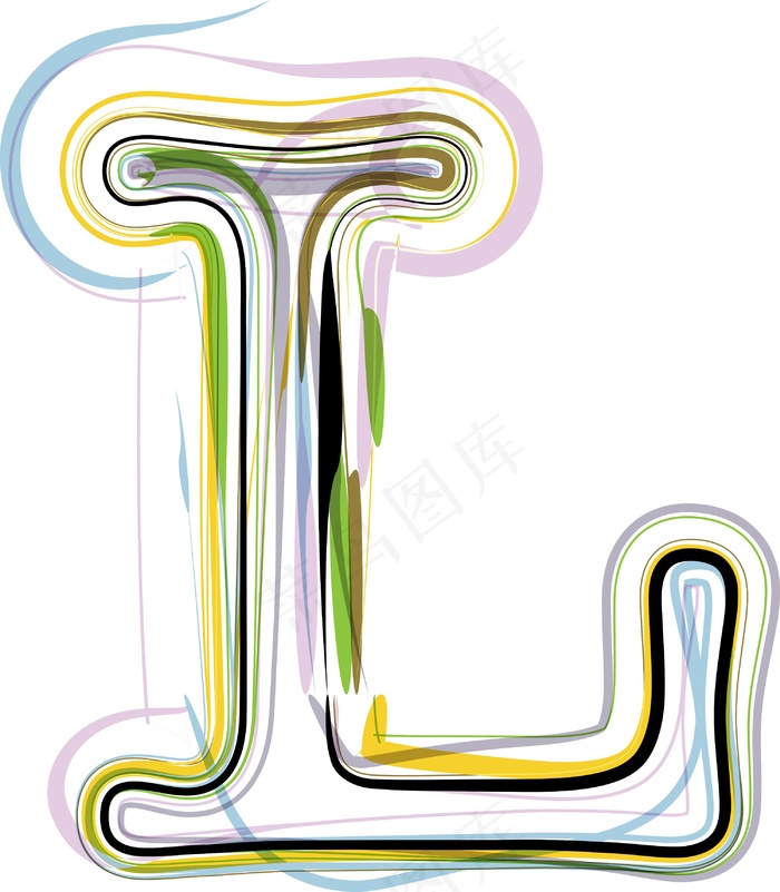 说明有机字体字母Leps,ai矢量模版下载