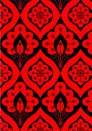 复古红色花纹
