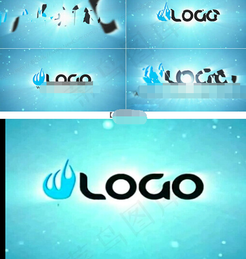 蓝色LOGO演绎视频背景下载