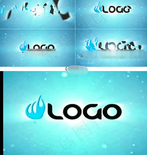 蓝色LOGO演绎视频背景下载