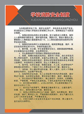 学校消防制度宣传展板图片