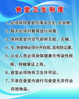 食堂卫生制度图片