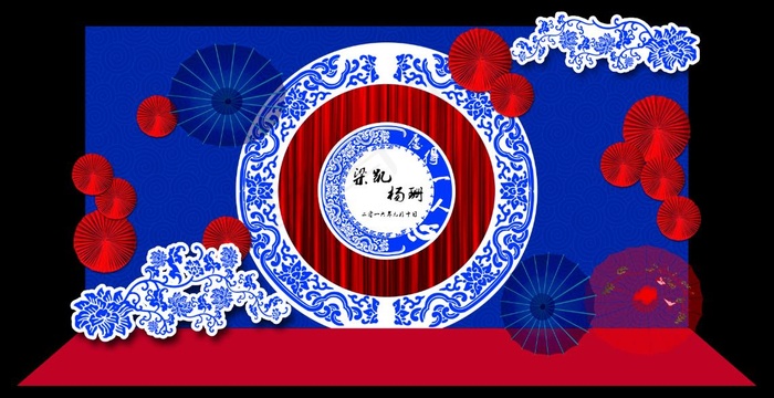 中式留影区(3508X1862(DPI:300))psd模版下载