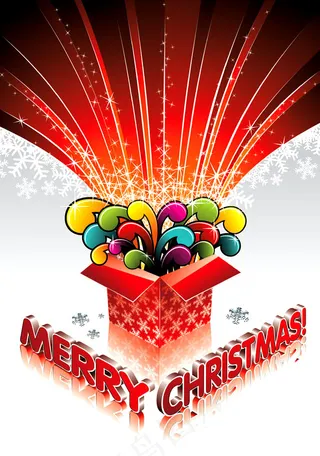 缤纷圣诞礼盒矢量素材