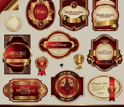 好的标签的葡萄酒的标签01矢量