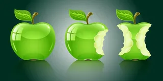 精美绿色苹果矢量素材图片