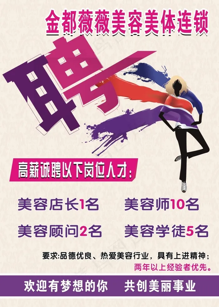 美容招聘cdr矢量模版下载