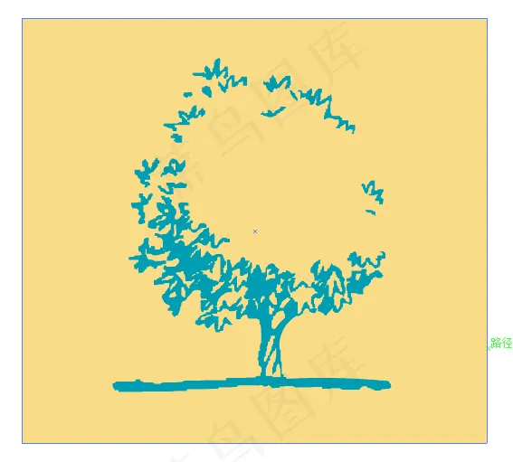 简笔画树背景广告设计素材ai源文件...ai矢量模版下载