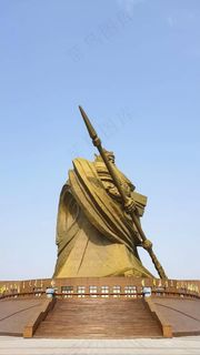 关羽石雕高清摄影图片