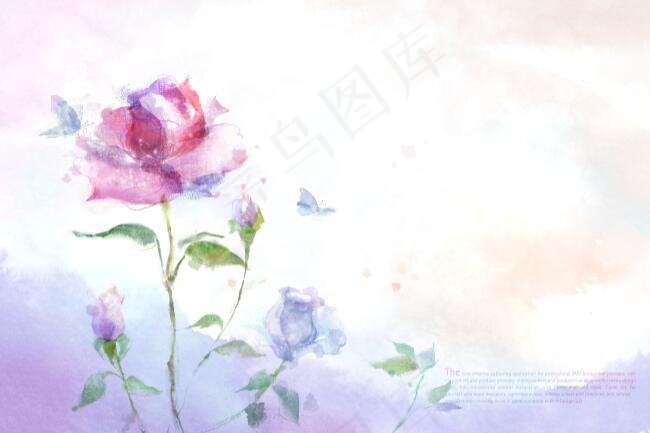 时尚手绘花色花朵图片