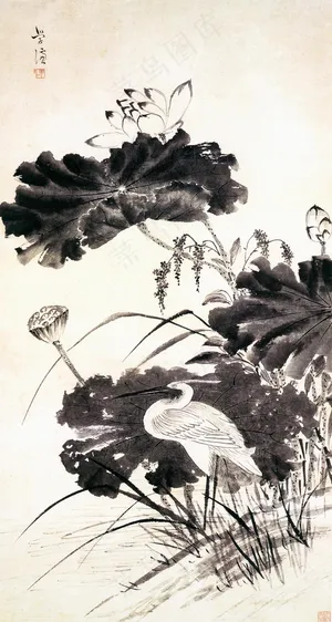 油墨中国风插画背景图片 油墨中国风插画背景图片