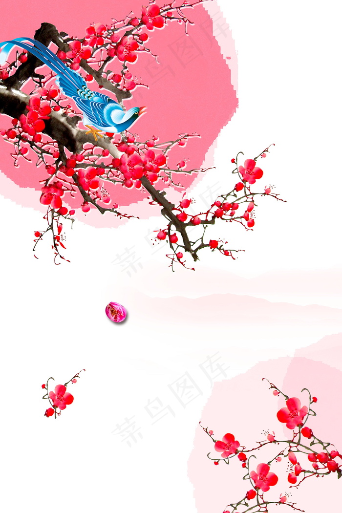 春季唯美桃花化妆品海报设计背景