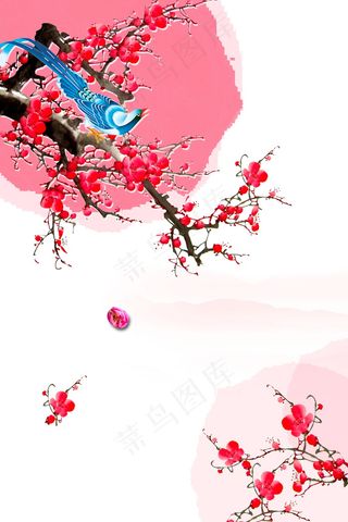 春季唯美桃花化妆品海报设计背景