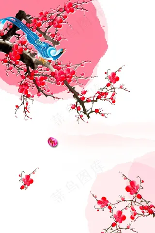 春季唯美桃花化妆品海报设计背景