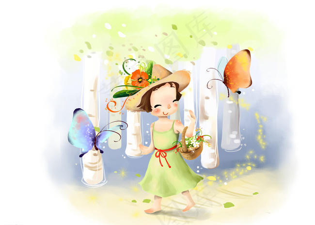 清新卡通小孩图片