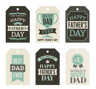 父亲节吊牌矢量素材下载