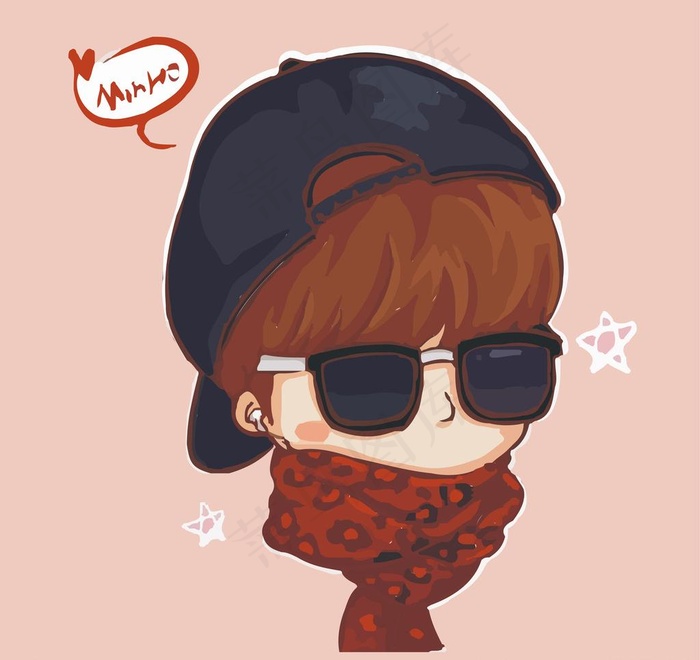 欧巴卡通 男神卡通形