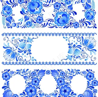 蓝色欧式花纹图片