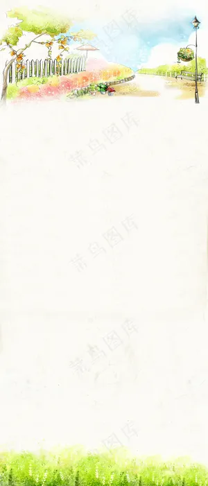 水彩 小清新 花草淘宝店铺装修背景...