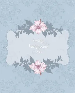 春天开花的花卉背景矢量插画