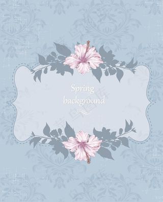 春天开花的花卉背景矢量插画