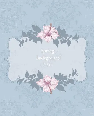 春天开花的花卉背景矢量插画