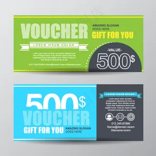 2款500美金代金券矢量素材