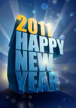 2011新年快乐的三维矢量