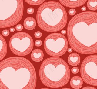 手绘爱心无缝背景