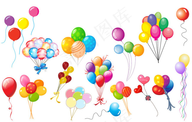 缤纷彩色气球矢量素材