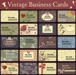 花卉卷曲底纹名片