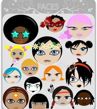 可爱卡通女生头像矢量素材